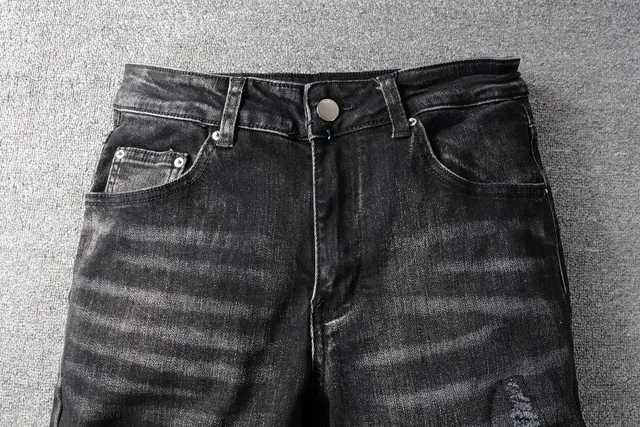 Amiri Distressed Slim Fit Black Pink Jeans 4