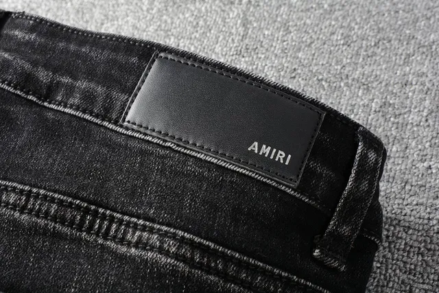 Amiri Distressed Slim Fit Black Pink Jeans 9