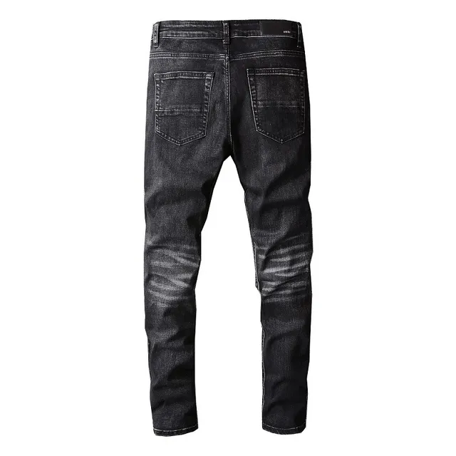 Amiri Distressed Slim Fit Black Pink Jeans 12