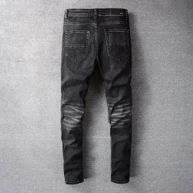 Amiri Distressed Slim Fit Black Pink Jeans 13