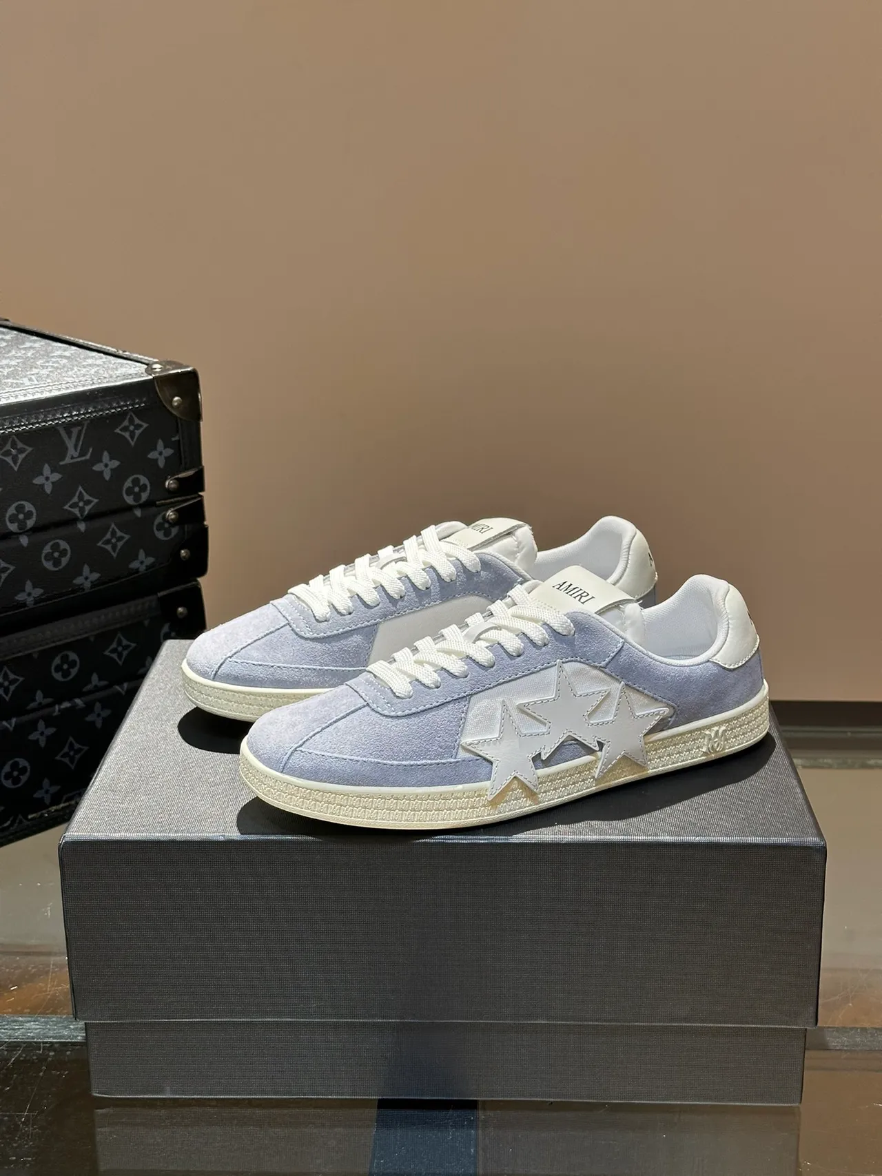 Amiri MA Court Light Lavender Suede Three-Star Lifestyle Sneakers 5