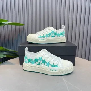 Amiri MA Court White and Turquoise Star Lifestyle Sneakers