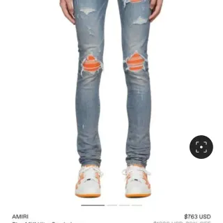 Amiri MX1 Ultra Suede Blue Distressed Jeans