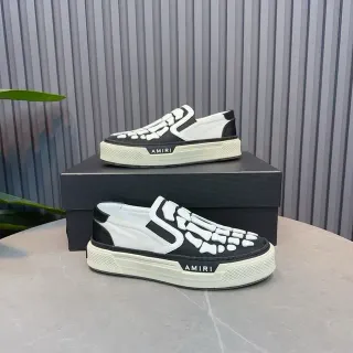 Amiri Skel Top Black and White Skeletal Bone Print Lifestyle Sneakers