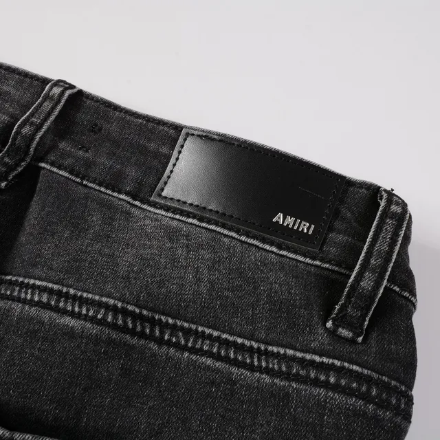 Amiri Skel Top Black White Distressed Slim-Fit Jeans 7