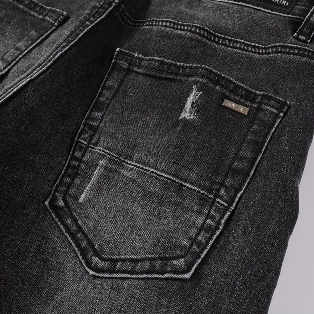 Amiri Skel Top Black White Distressed Slim-Fit Jeans 8
