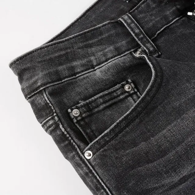 Amiri Skel Top Black White Distressed Slim-Fit Jeans 12