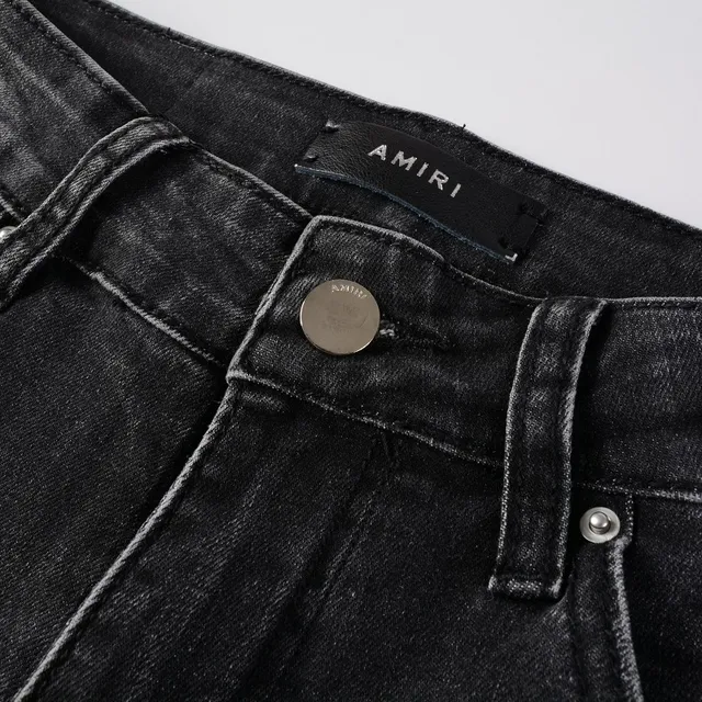 Amiri Skel Top Black White Distressed Slim-Fit Jeans 14