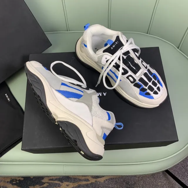 Amiri Skel Top White Black Blue Chunky Sneakers 5