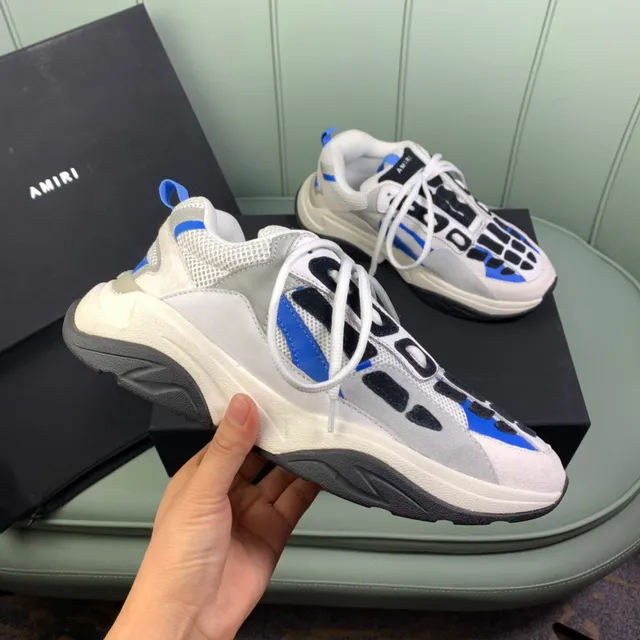 Amiri Skel Top White Black Blue Chunky Sneakers 6