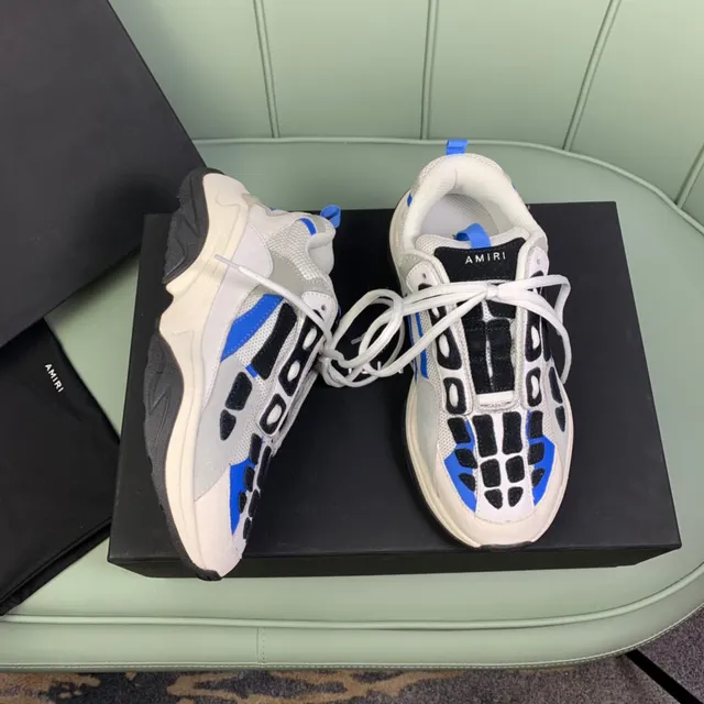 Amiri Skel Top White Black Blue Chunky Sneakers 7