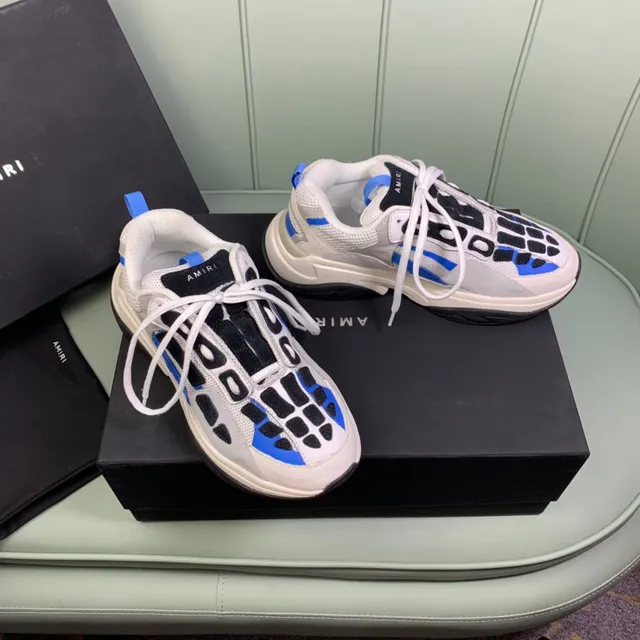Amiri Skel Top White Black Blue Chunky Sneakers 9