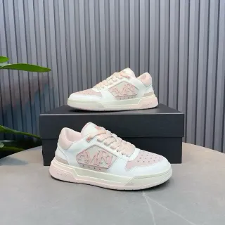 Amiri White Pink Low-Top Perforated Toe Lifestyle Sneakers