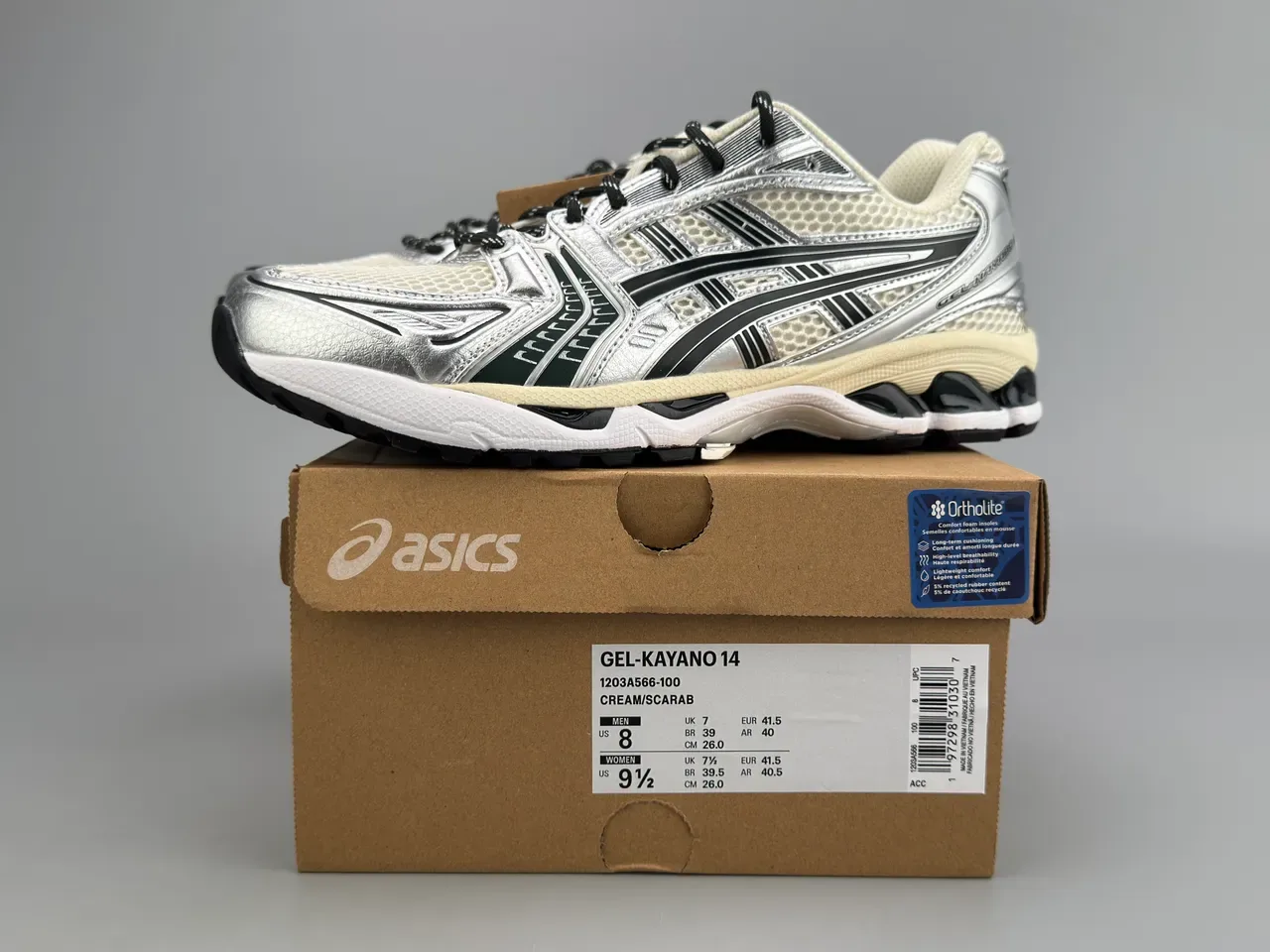 ASICS Gel-Kayano 14 Argent Noir Crème Chaussures de running 2