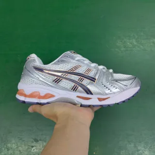 ASICS Gel-Kayano H Silver Navy Peach Running Shoes