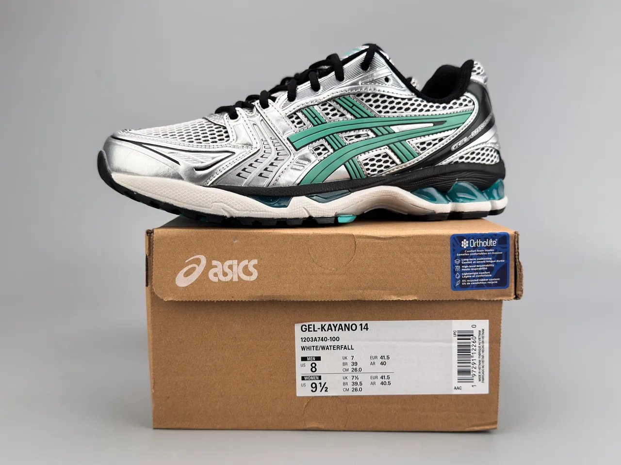 ASICS Gel-Kayano Silver Teal Black zapatos de correr 4