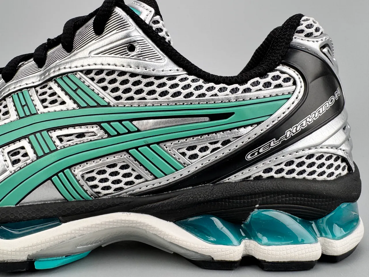 ASICS Gel-Kayano Silver Teal Black zapatos de correr 7