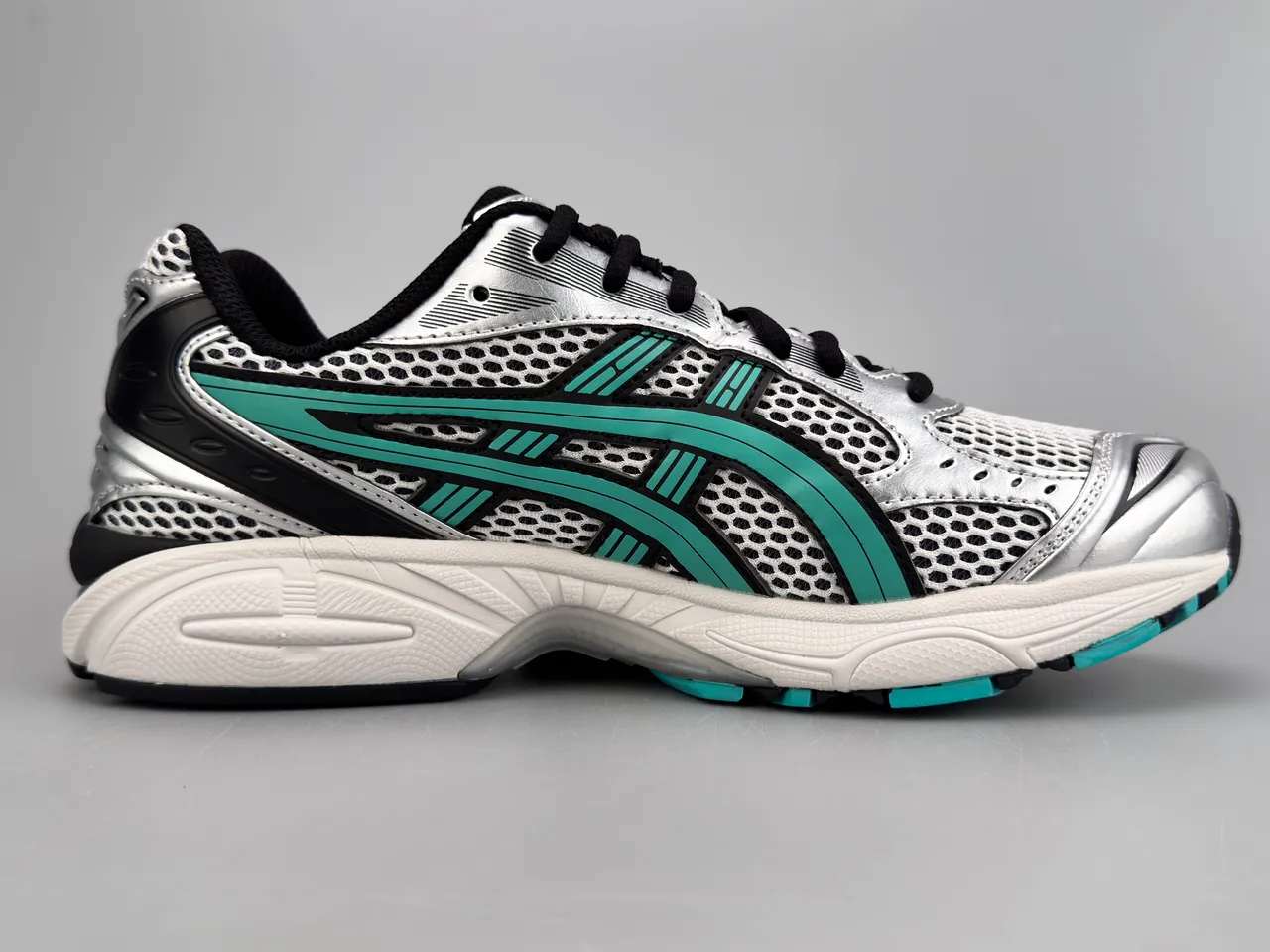 ASICS Gel-Kayano Silver Teal Black zapatos de correr 10