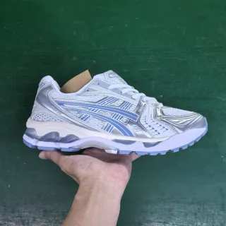 ASICS Gel-Kayano White Silver Blue Running Shoes