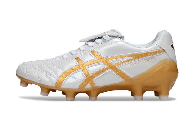 ASICS Lethal Testimonial White Translucent Orange Firm-Ground Soccer Shoes 9