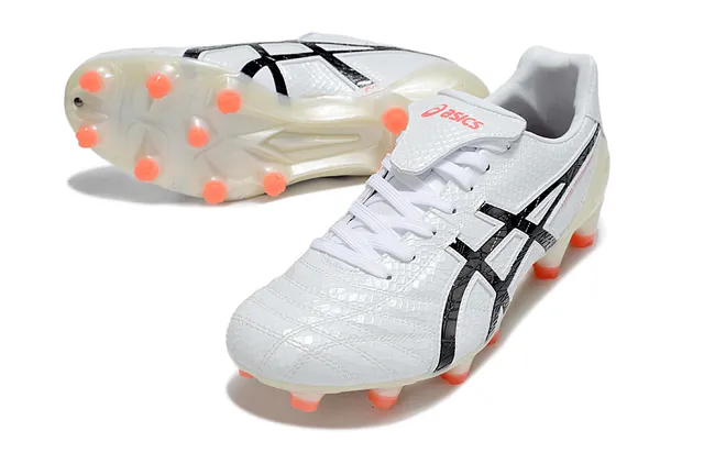 ASICS Lethal Testimonial White Translucent Orange Firm-Ground Soccer Shoes 18