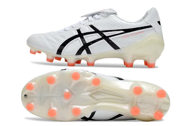 ASICS Lethal Testimonial White Translucent Orange Firm-Ground Soccer Shoes 20