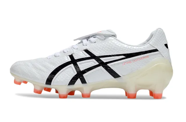 ASICS Lethal Testimonial White Translucent Orange Firm-Ground Soccer Shoes 21
