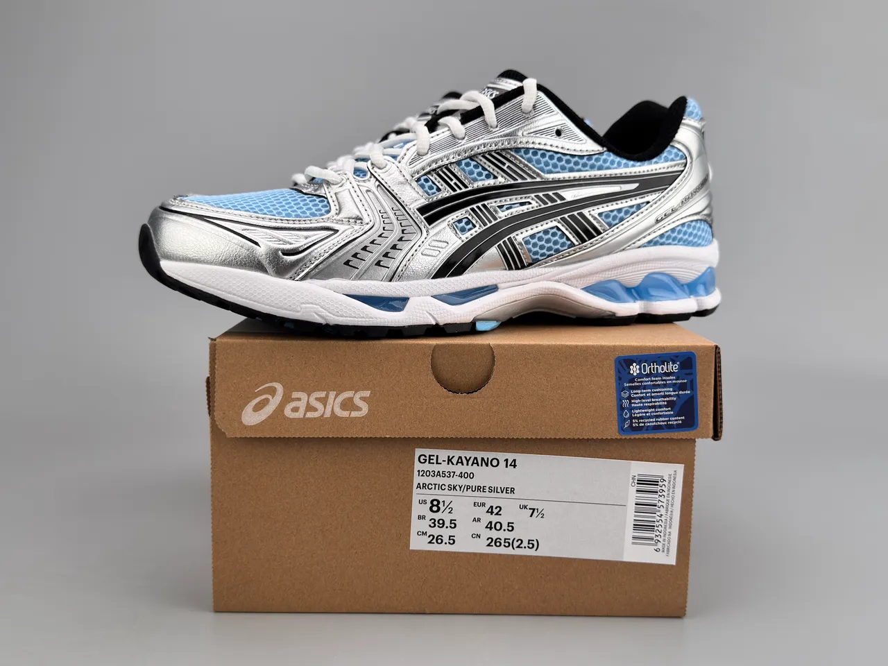 ASICS Silver Blue Metallic Synthetic Overlays Light Honeycomb Mesh Running Shoes 4
