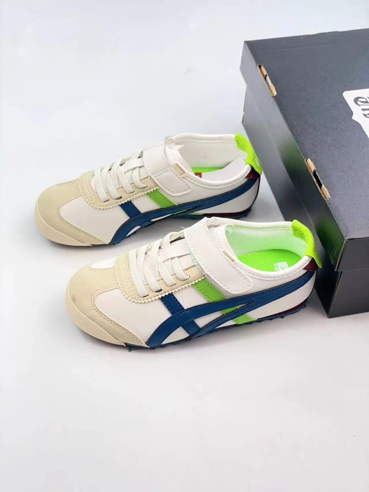 ASICS White Red Low-Top Velcro Strap Lifestyle Sneakers 3