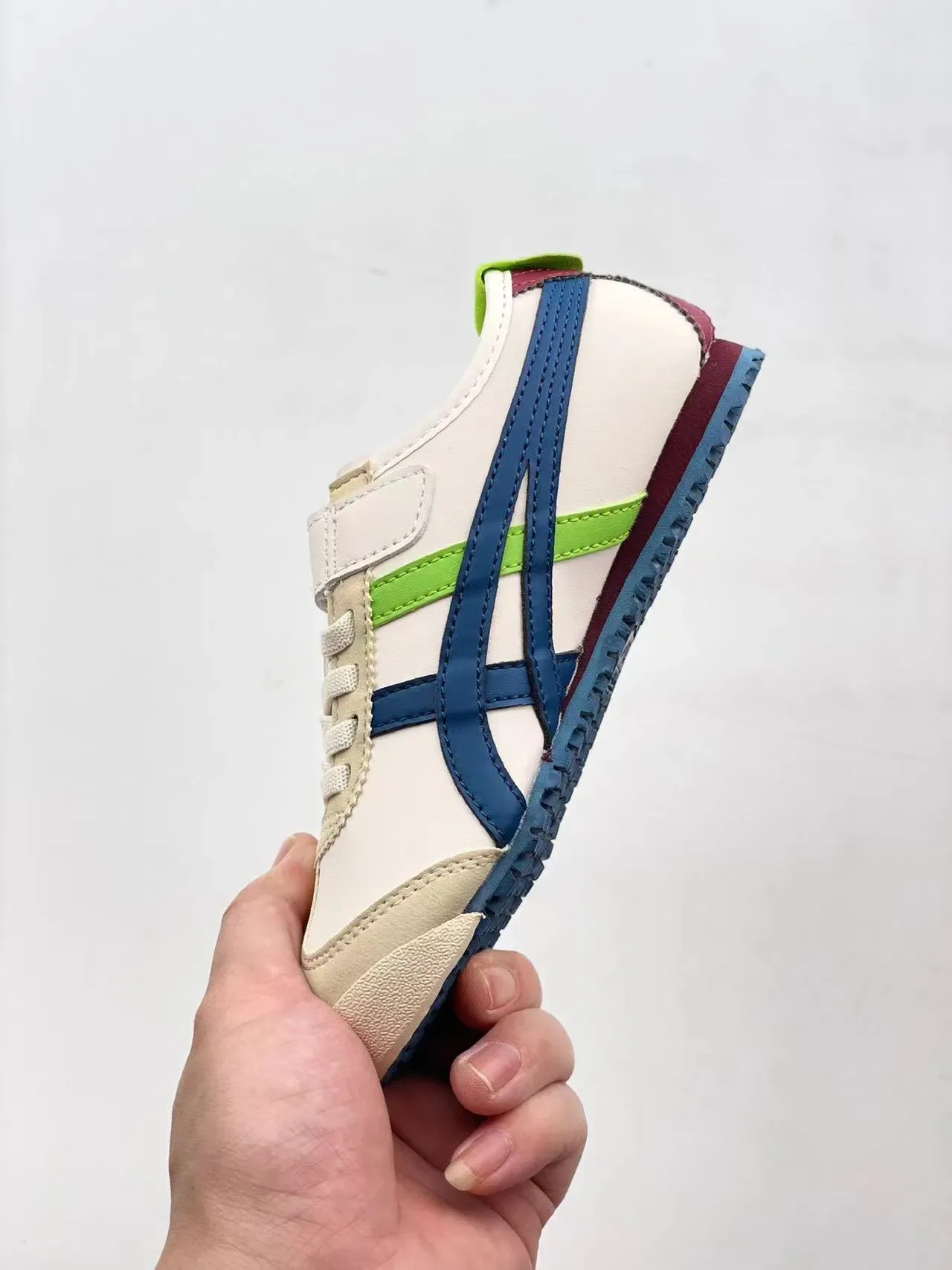 ASICS White Red Low-Top Velcro Strap Lifestyle Sneakers 6
