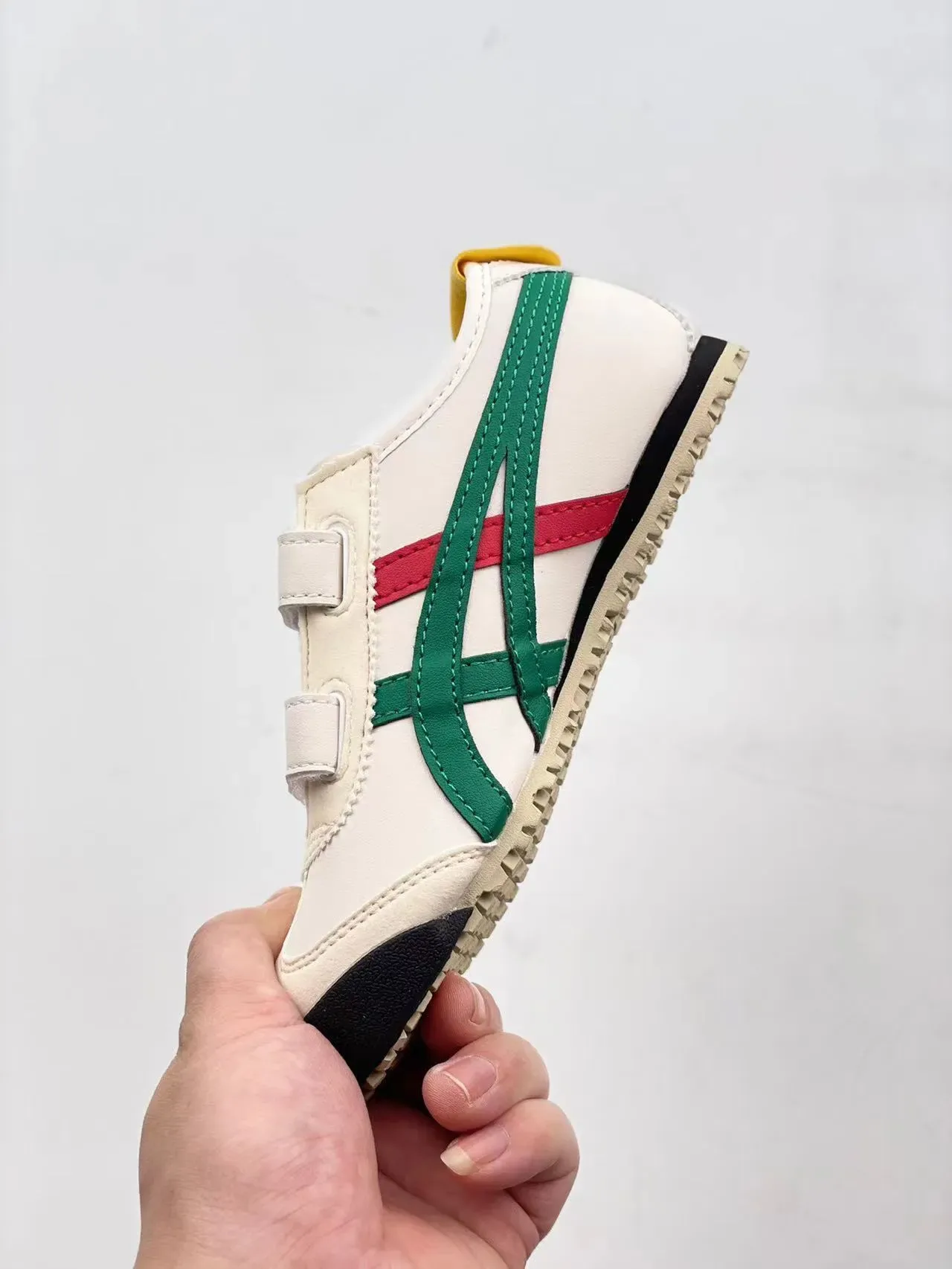 ASICS White Red Low-Top Velcro Strap Lifestyle Sneakers 19
