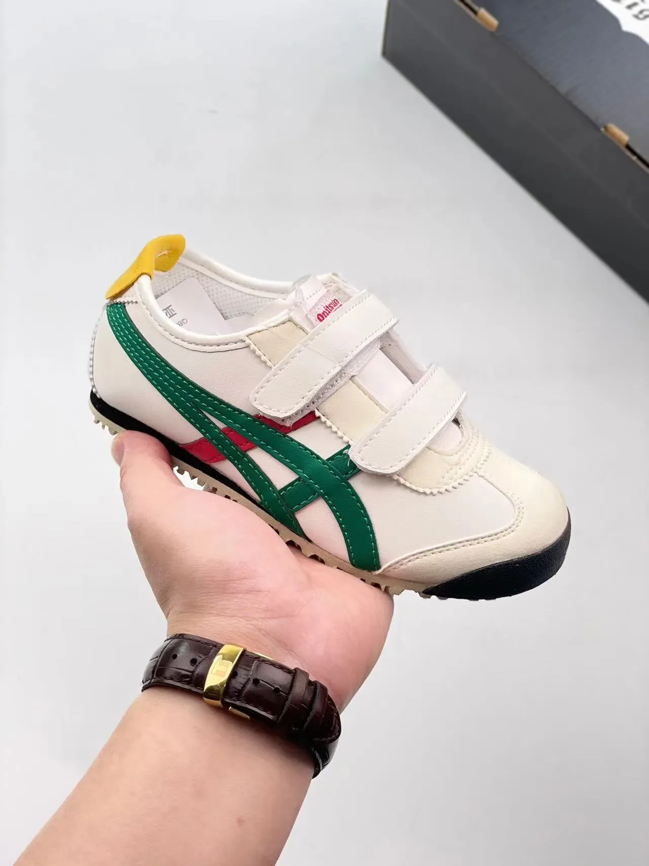 ASICS White Red Low-Top Velcro Strap Lifestyle Sneakers 20