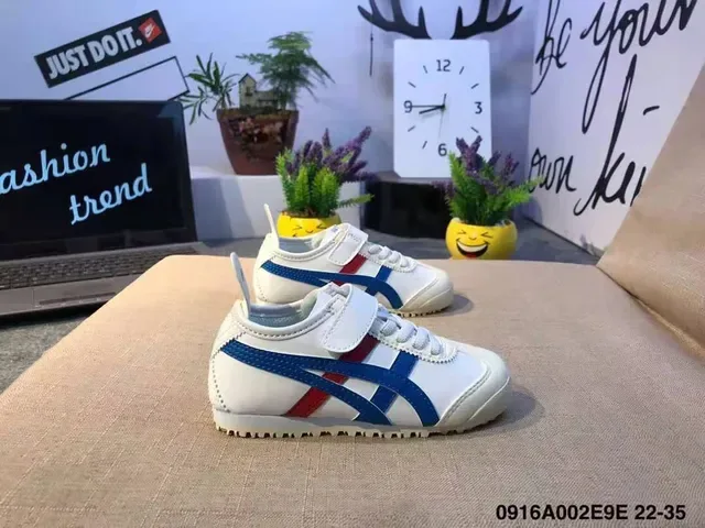 ASICS White Red Low-Top Velcro Strap Lifestyle Sneakers 21