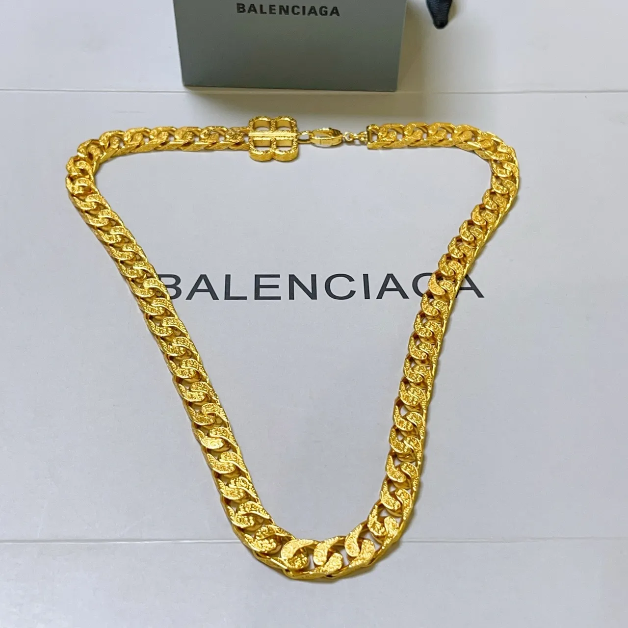 Balenciaga colar de corrente chunky curb-link de ouro 2