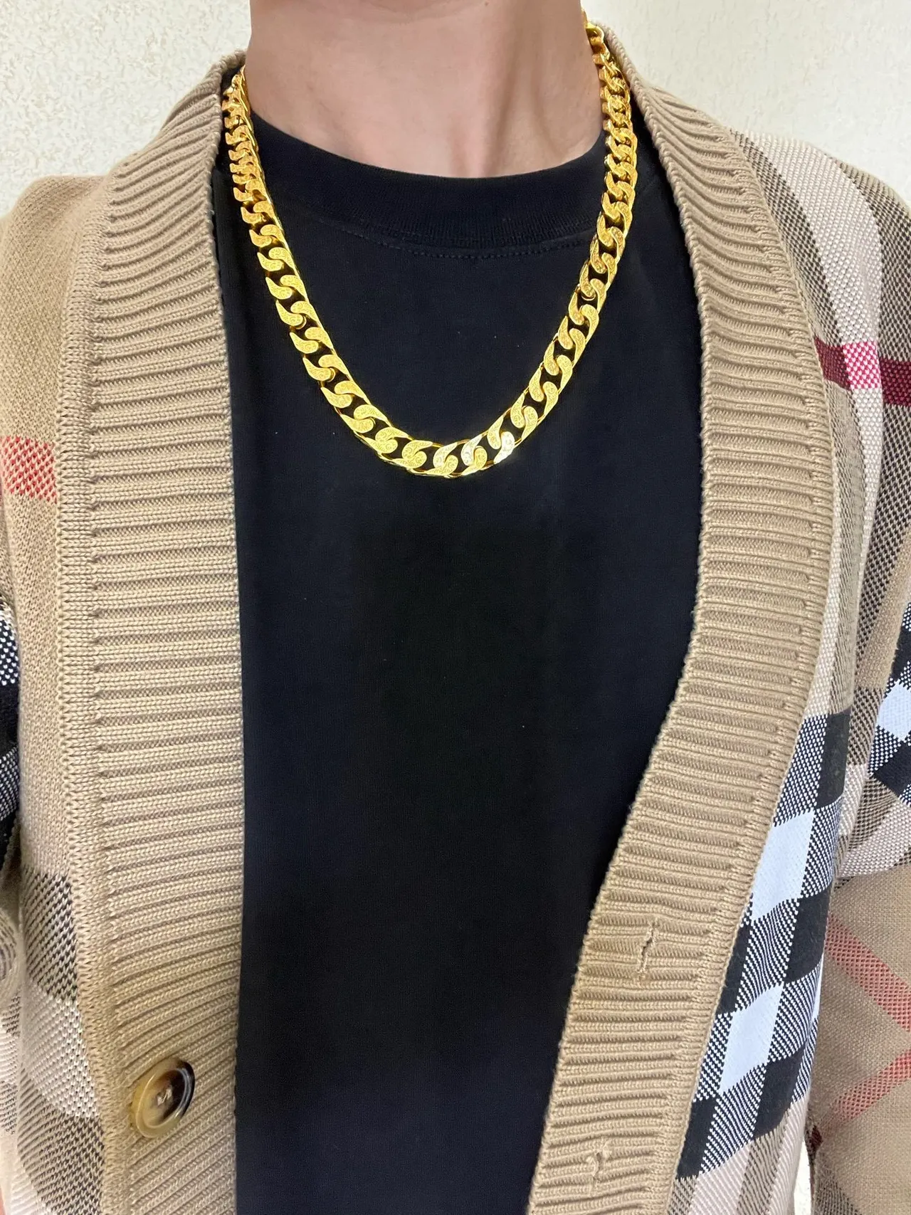 Balenciaga colar de corrente chunky curb-link de ouro 8