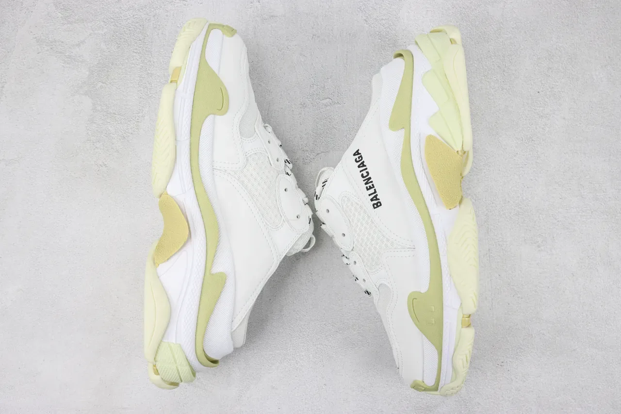 Balenciaga Defender Mule White and Lime Green Chunky Sneakers 2