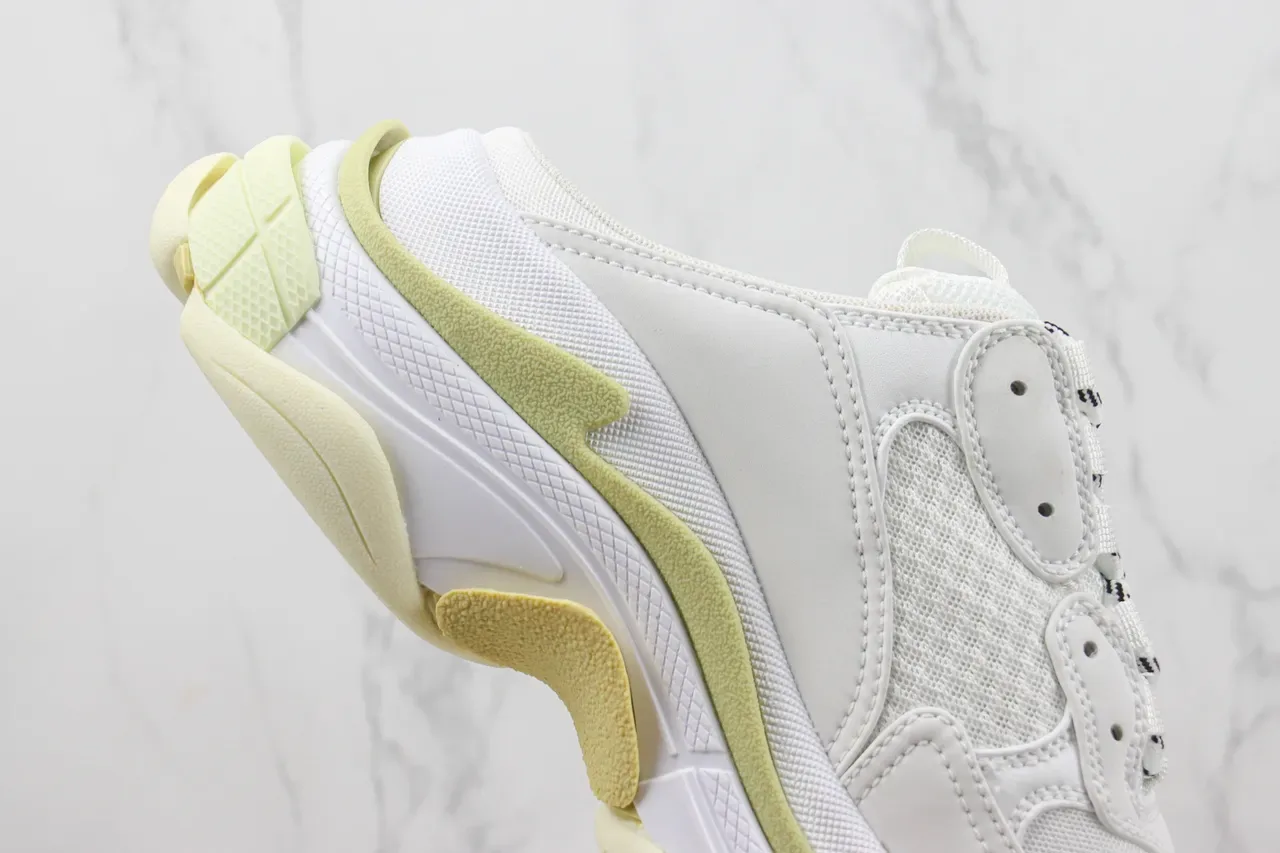 Balenciaga Defender Mule White and Lime Green Chunky Sneakers 5