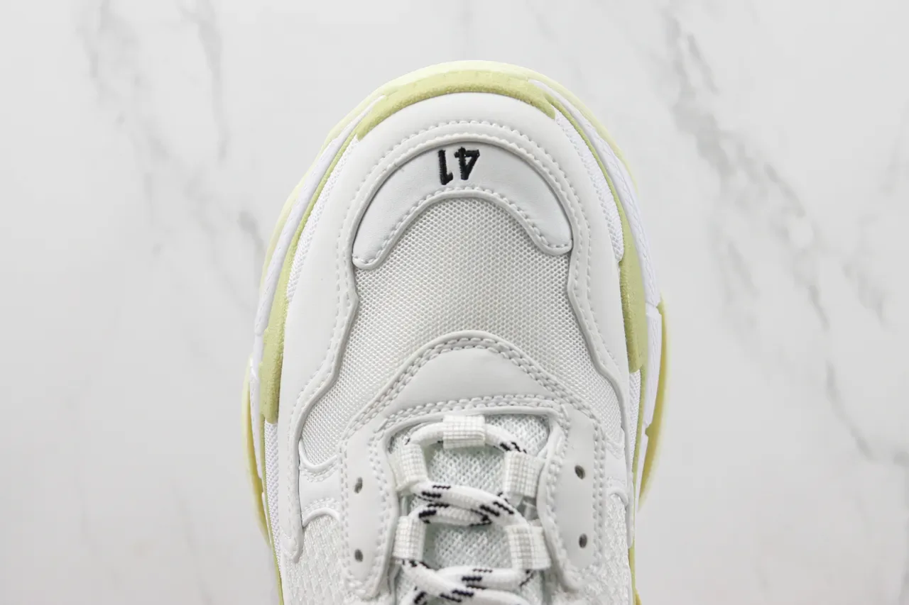 Balenciaga Defender Mule White and Lime Green Chunky Sneakers 6