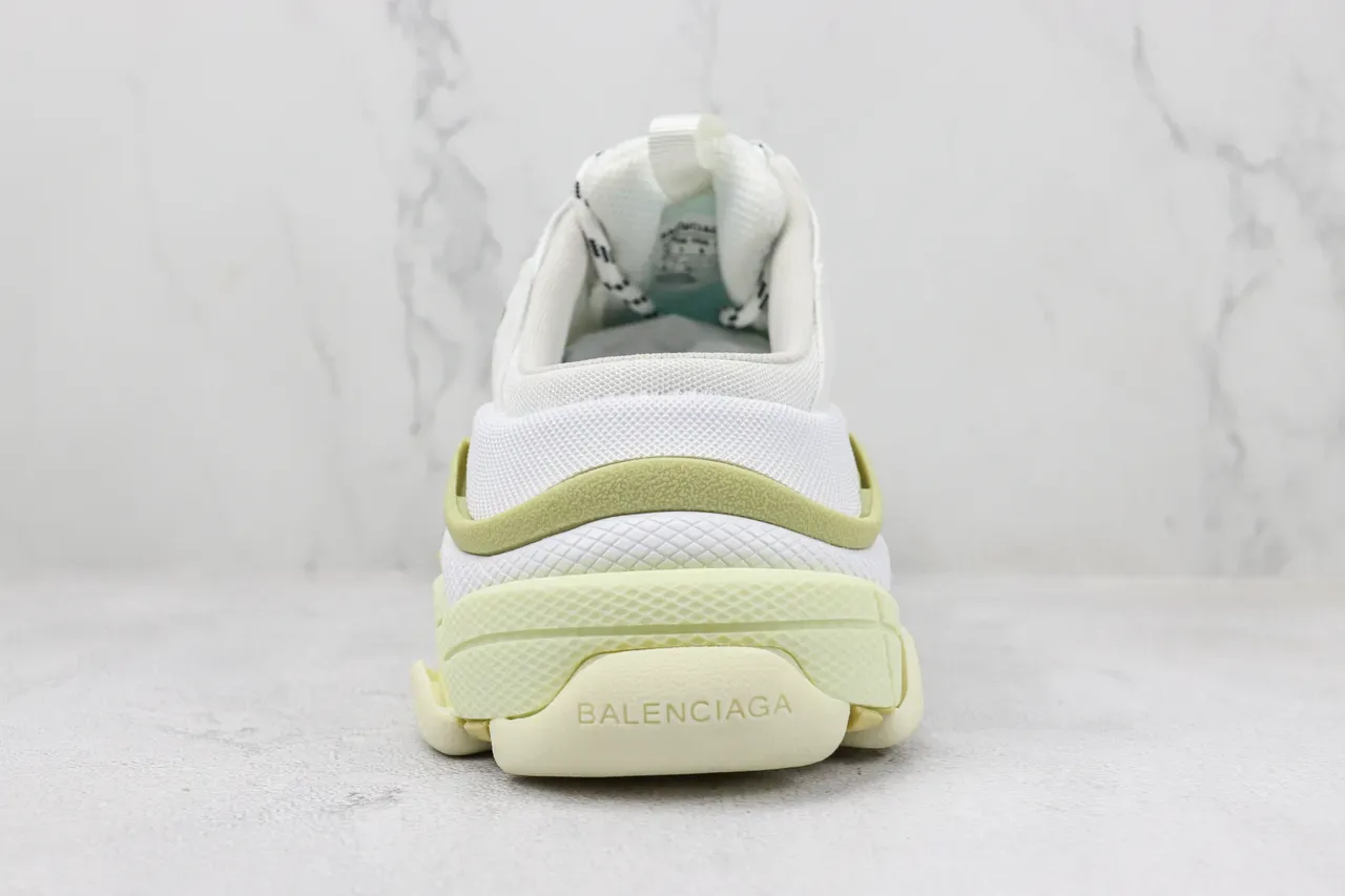 Balenciaga Defender Mule White and Lime Green Chunky Sneakers 9