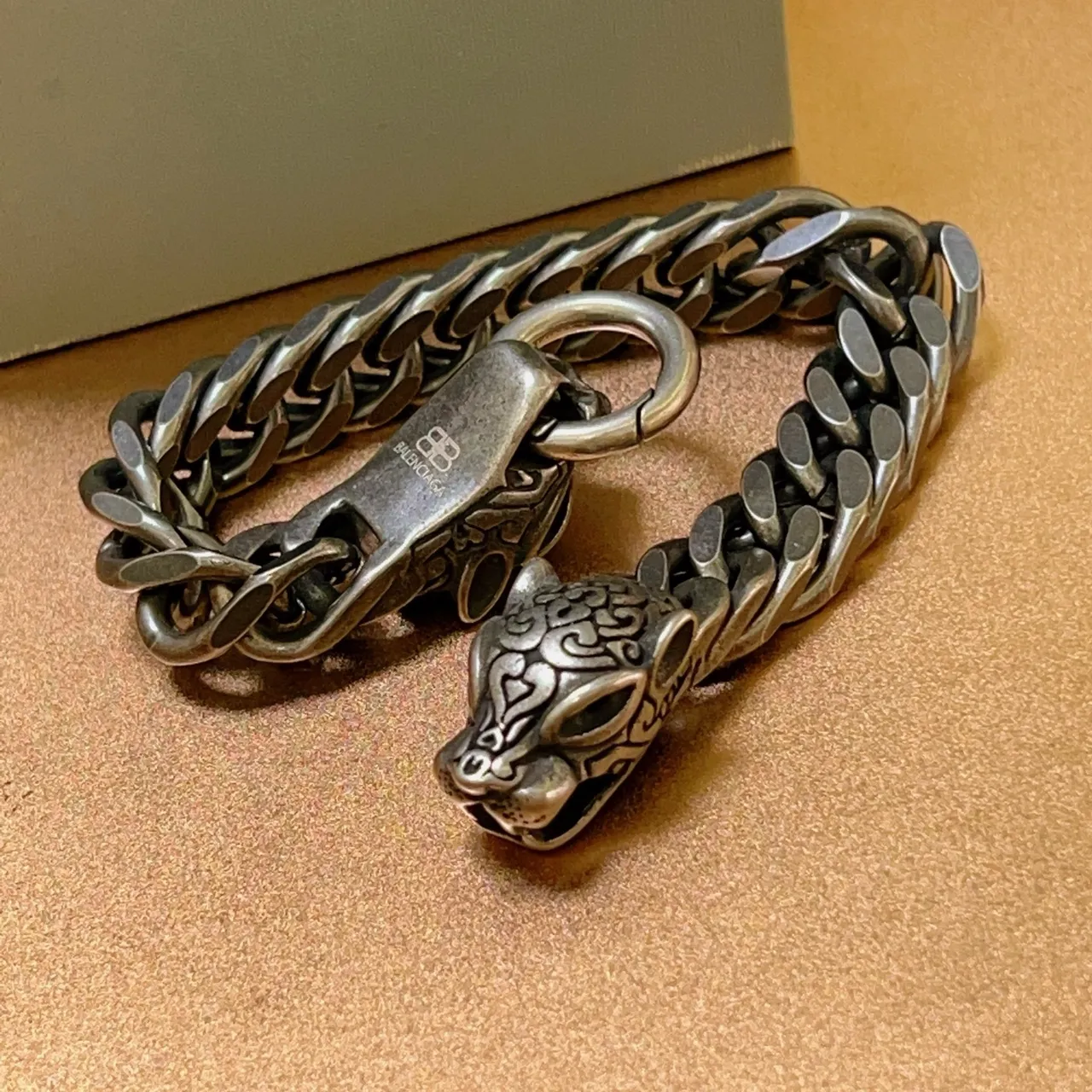 Balenciaga Lion Head Curb Chain Bracelet 3