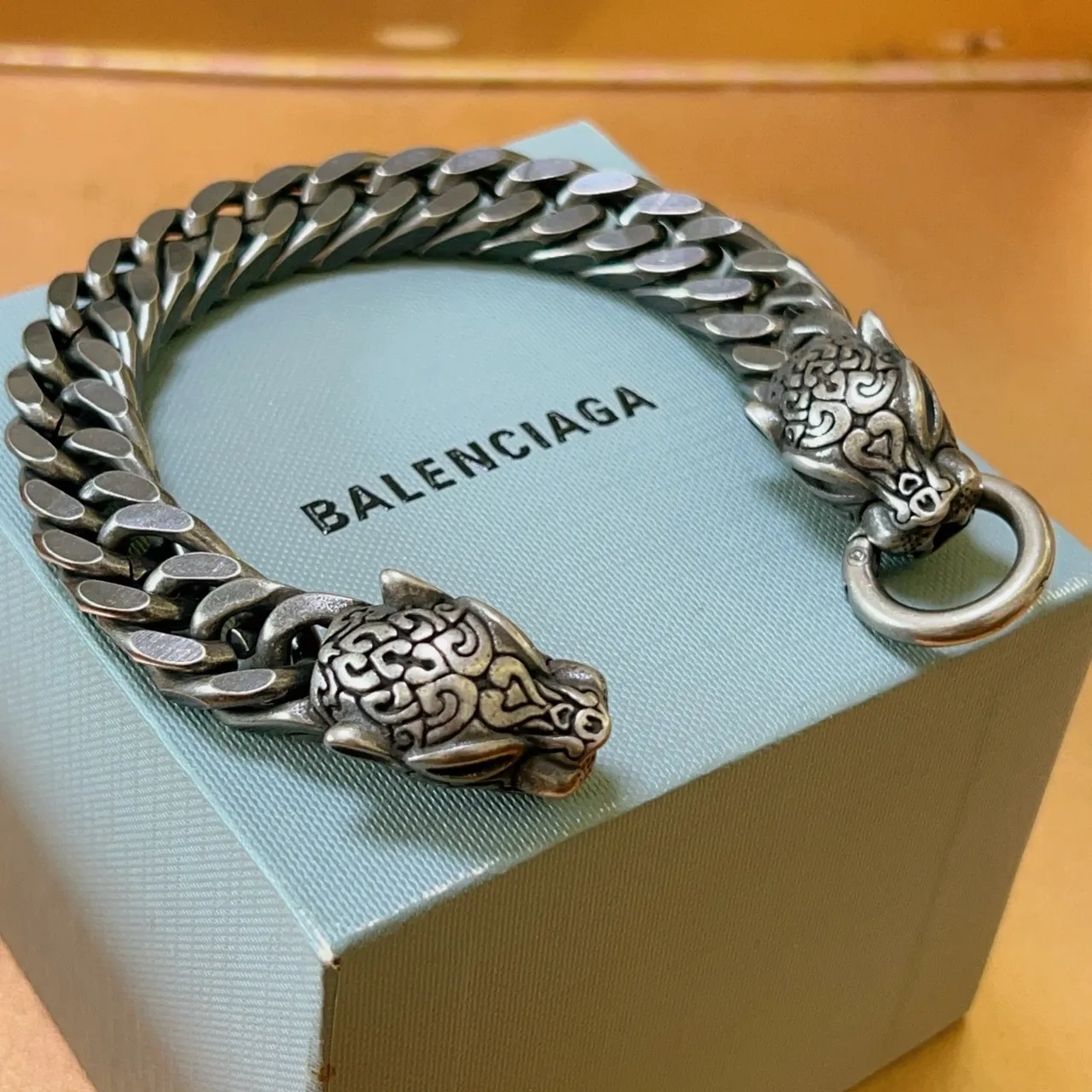Balenciaga Lion Head Curb Chain Bracelet 9