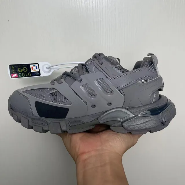 Balenciaga Runner Gray Layered Cage Chunky Sneakers 3