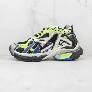 Balenciaga Runner أخضر ليمون أسود أبيض أزرق كثيف حذاء رياضي