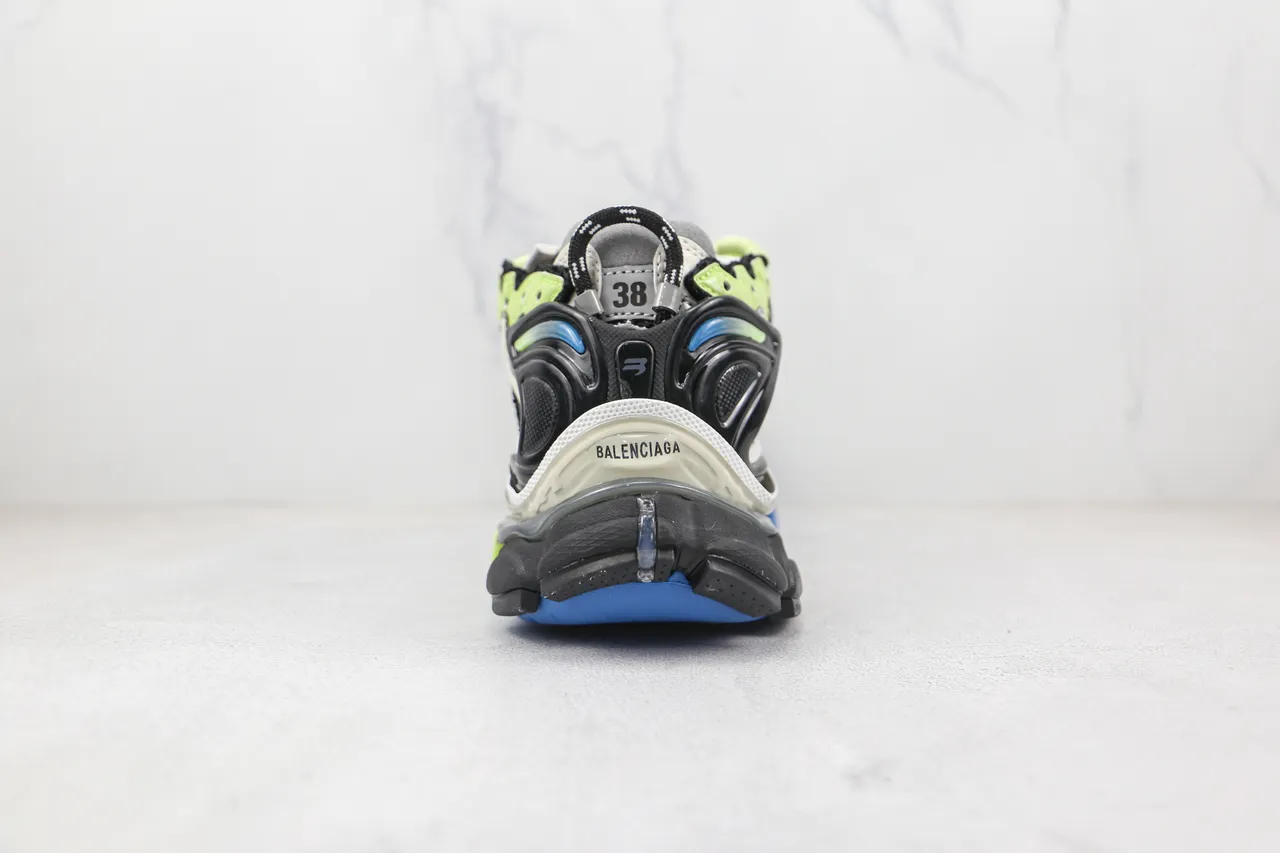 Balenciaga Runner Lime Green Black White Blue Chunky Sneakers 9