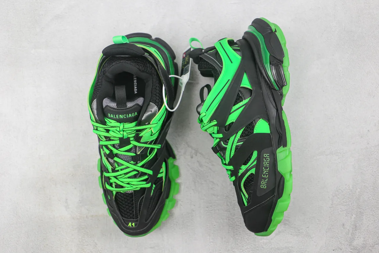 Balenciaga Runner Neon Green and Black Chunky Sneakers 3