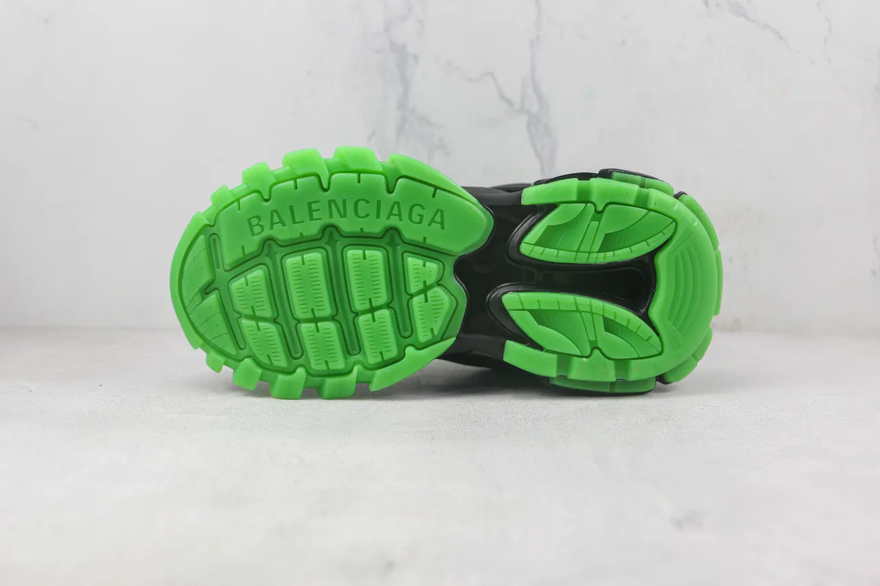 Balenciaga Runner Neon Green and Black Chunky Sneakers 8