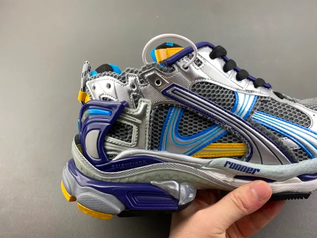Balenciaga Runner Silver Blue Yellow Lifestyle Sneakers 3