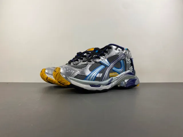 Balenciaga Runner Silver Blue Yellow Lifestyle Sneakers 10