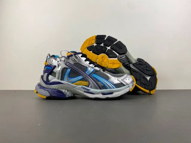 Balenciaga Runner Silver Blue Yellow Lifestyle Sneakers 12