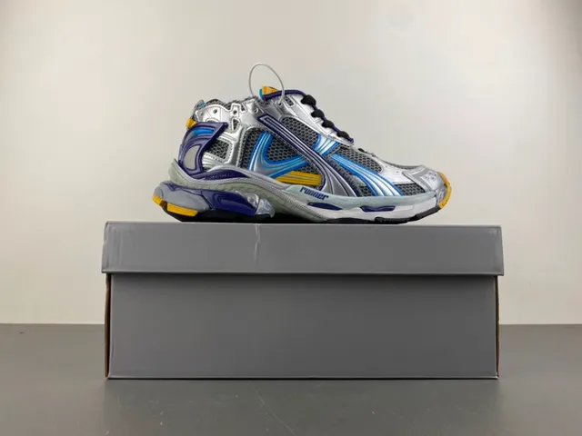 Balenciaga Runner Silver Blue Yellow Lifestyle Sneakers 15